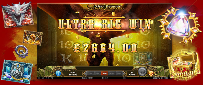 La machine à sous 24K Dragon vous fait remporter de grosses sommes au casino en ligne