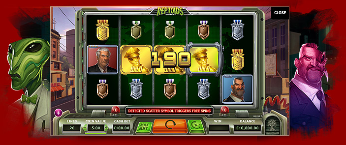 Machine à sous de casino Reptoids : un jeu d'argent en ligne signé Yggdrasil Gaming !