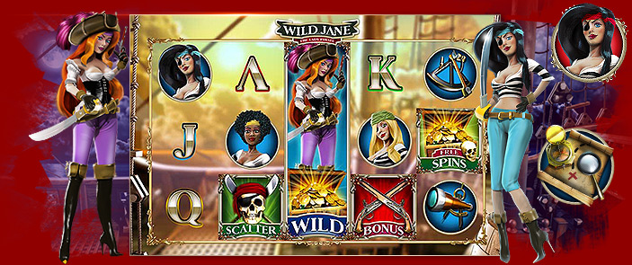 Machine à sous vidéo Wild Jane : The Lady Pirate par Leander Games