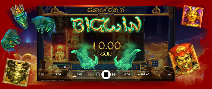 Obtenez des bonus en cash sur la machine à sous vidéo Gods of Gold de NetEnt !