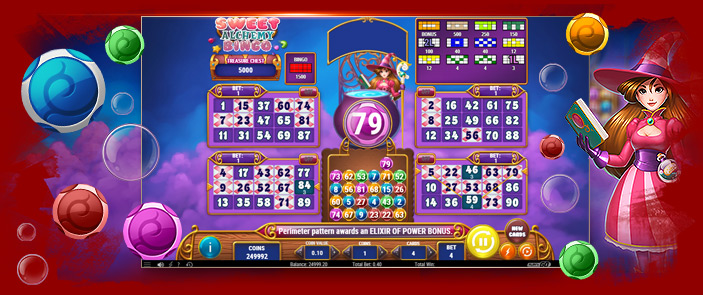 Pariez, misez et gagner de l'argent réel sur le jeu de Bingo Sweet Alchemy de Play'n Go !