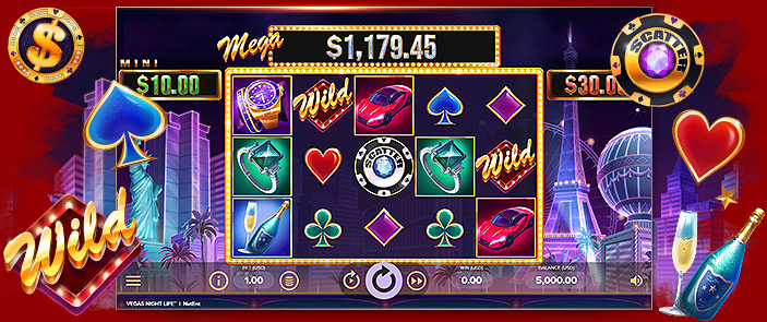 Jouez au casino en ligne le plus rentable avec la machine à sous Vegas Night Life de NetEnt