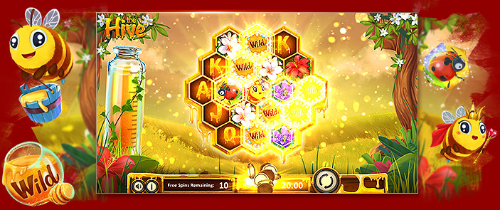 Récoltez du miel pour des bonus incroyables en argent réel sur la machine à sous The Hive !
