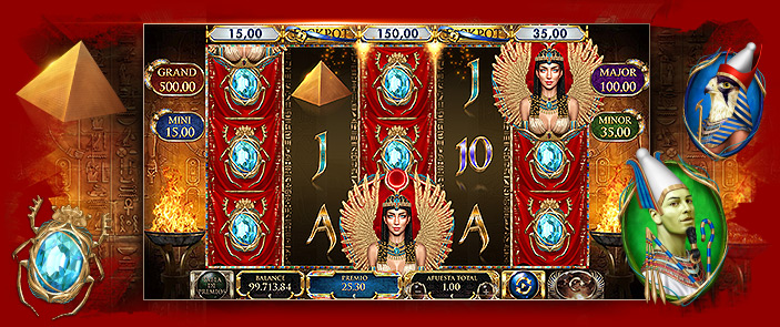 Machine à sous vidéo Red Rake Gaming Mother of Horus, bonus casino thème Egypte