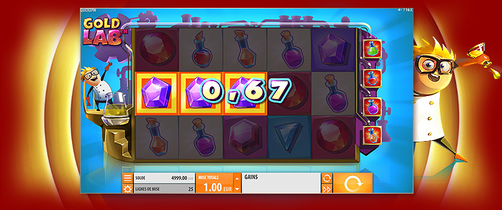 Machine à sous jeu casino multi-mises : Gold Lab