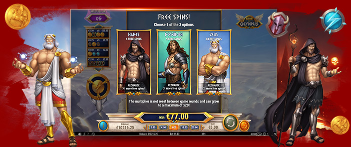 Poseïdon, Hadès et Zeus s'affrontent dans l'incroyable slot Rise of Olympus !